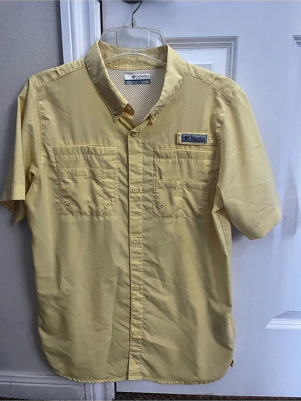 Columbia Silver Ridge II Short Sleeve Shirt Yellow Youth XL